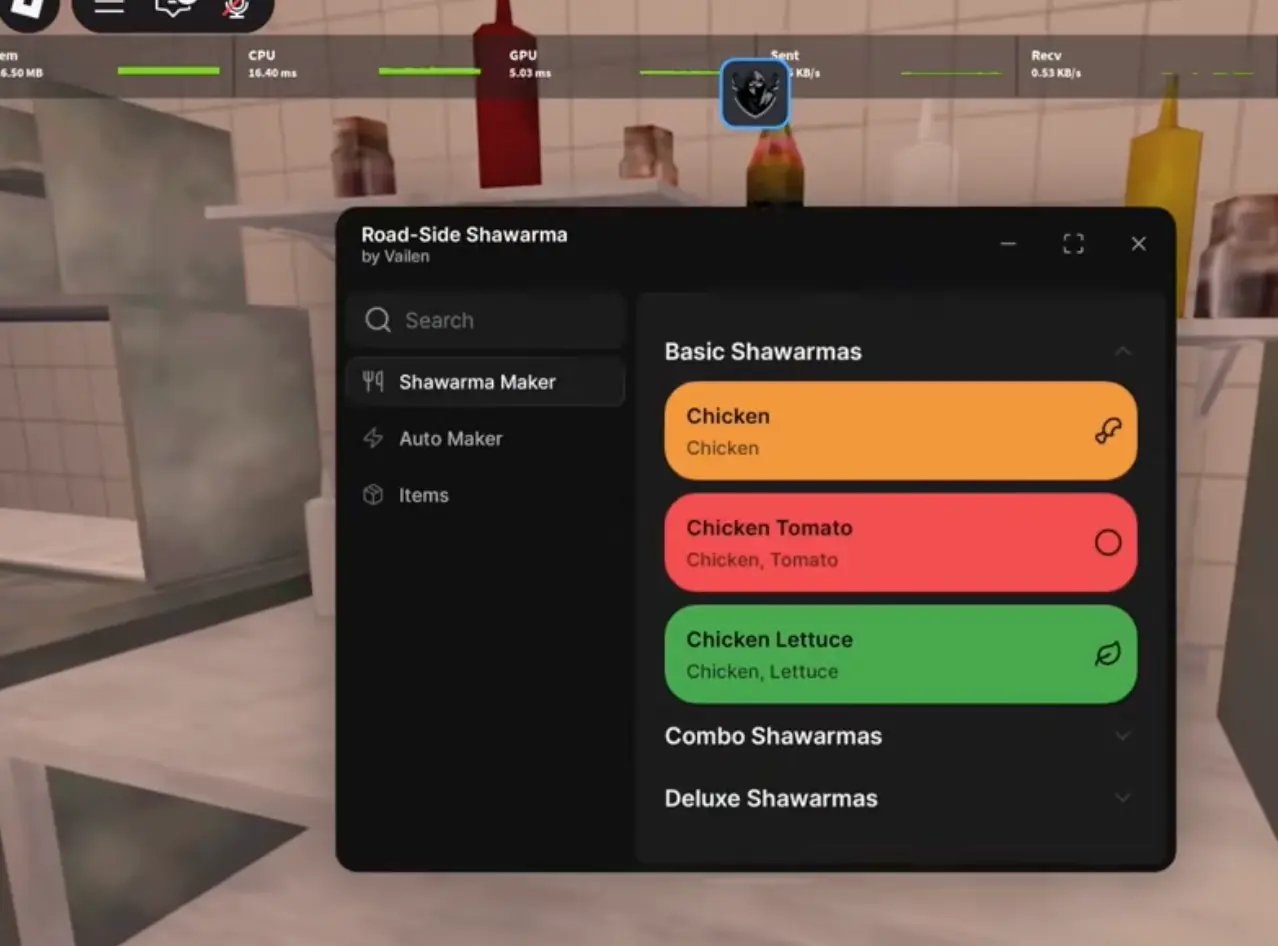Auto Shawarma Maker Interface